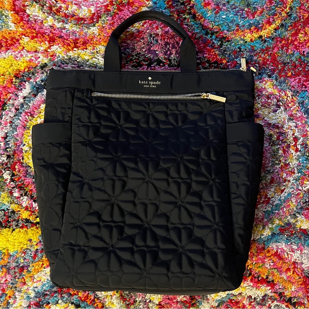 Kate Spade Black Quilted Backpack